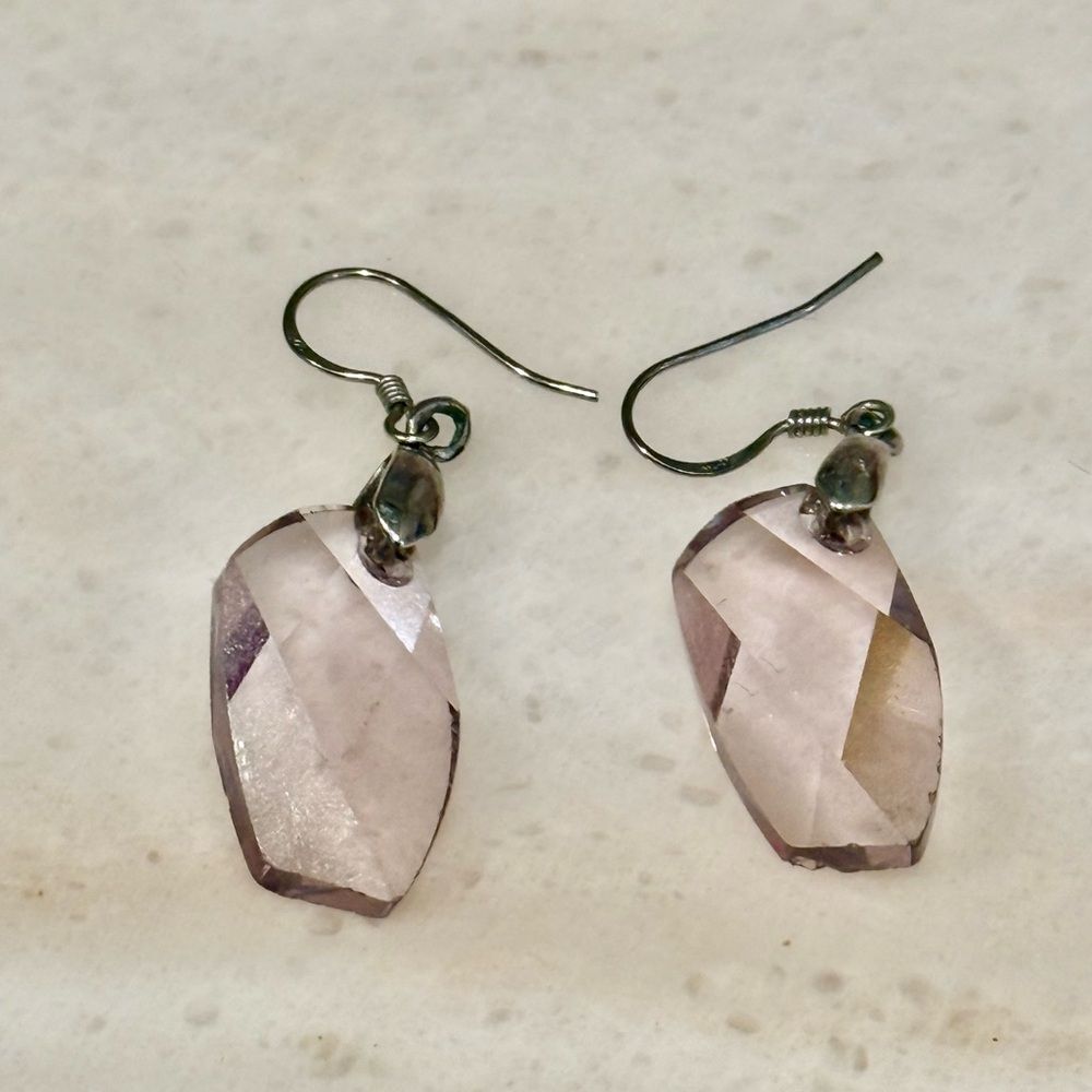 Light purple Rhinestone Drop Earrings